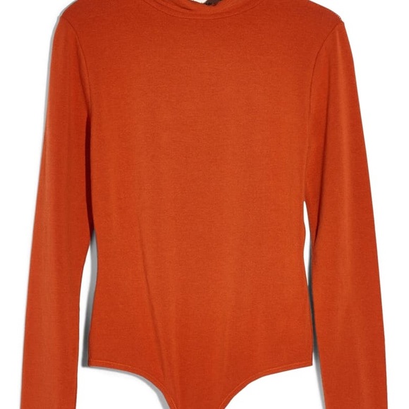 TWO Turtleneck Bodysuit - Orange and Black - Picture 4 of 7